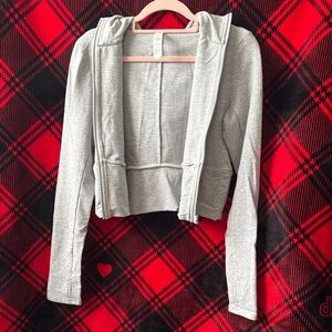 ALO Yoga Gray Sway Full Zip Hoodie